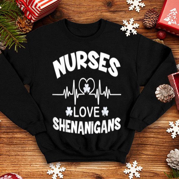 Premium Nurses Love Shenanigans Heartbeat Shamrock St Patrick s Day shirt 4 - Premium Nurses Love Shenanigans Heartbeat Shamrock St. Patrick's Day shirt