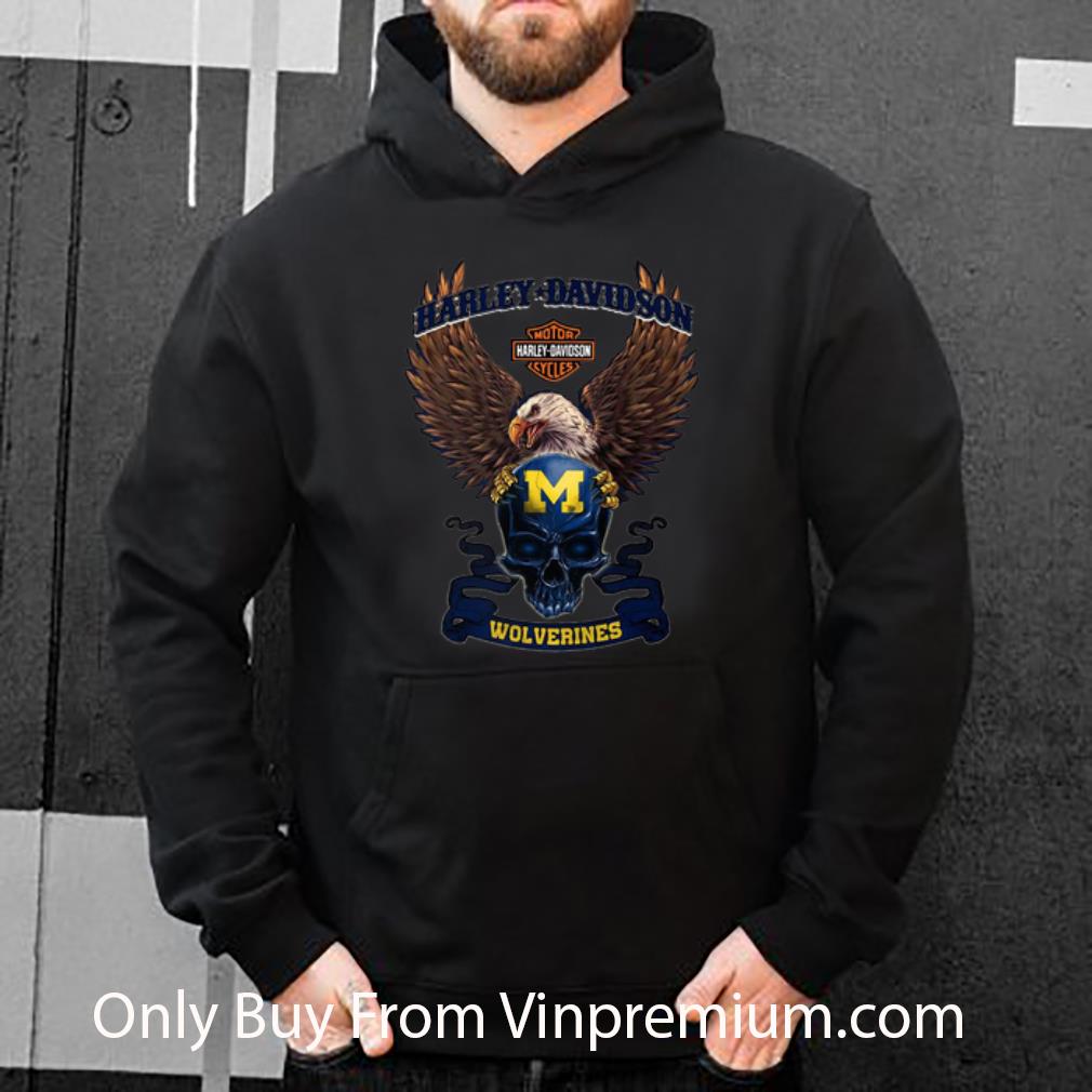 05b2cf50 awesome eagle skull harley davidson michigan wolverines shirt 4 - Awesome Eagle Skull Harley Davidson Michigan Wolverines shirt