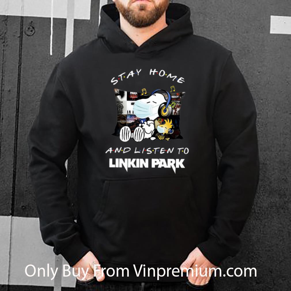 19fc7029 awesome snoopy and woodstock stay home and listen to linkin park shirt 4 - Awesome Snoopy And Woodstock Stay Home And Listen To Linkin Park shirt