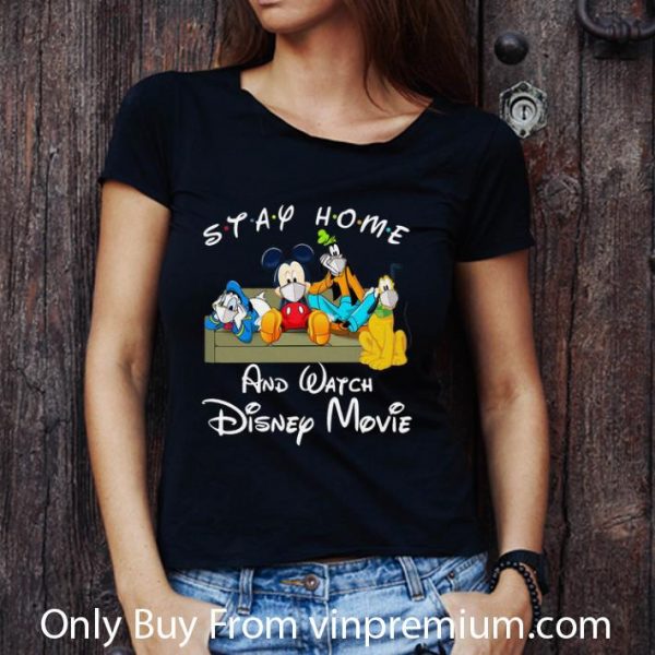 Top Stay Home And Watch Disney Movies Mask Covid-19 shirt