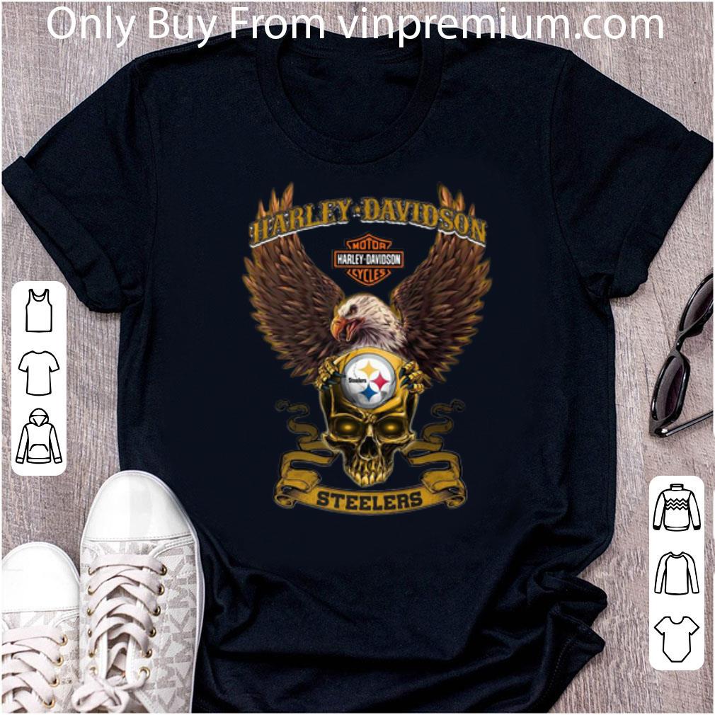 Premium Eagle Skull Harley Davidson Pittsburgh Steelers shirt