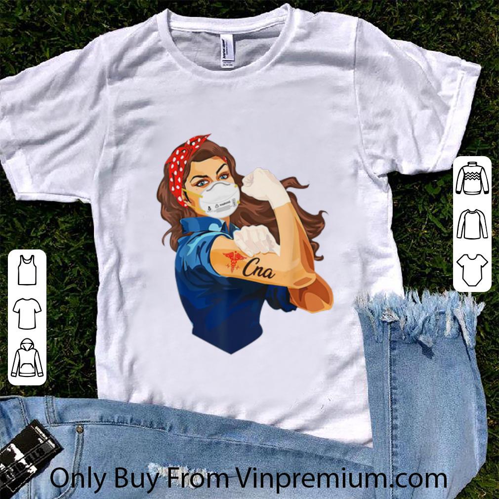 Original Strong Girl Mask Tattoo CNA Nurse shirt