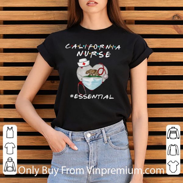 Great California Nurse Heart Stethoscope California Flag #Essential shirt