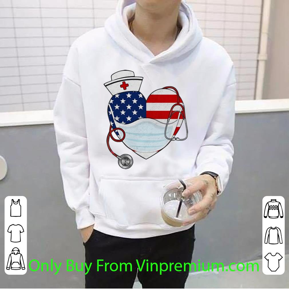 50373a67 premium american flag nurse stethoscope heart shirt 4 - Premium American Flag Nurse Stethoscope Heart shirt