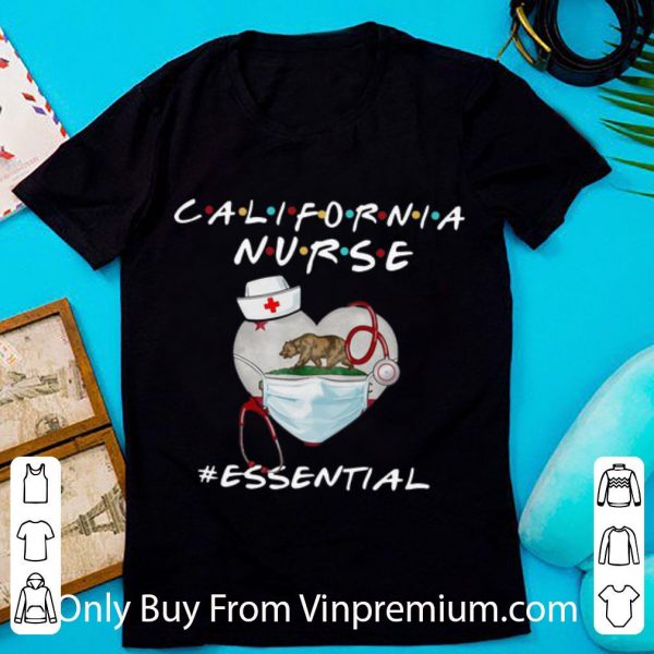 Great California Nurse Heart Stethoscope California Flag #Essential shirt