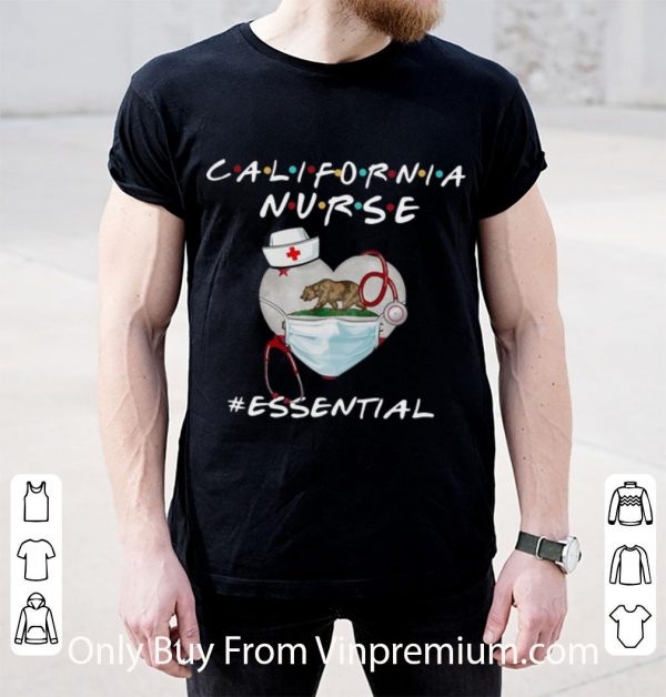 Great California Nurse Heart Stethoscope California Flag #Essential shirt