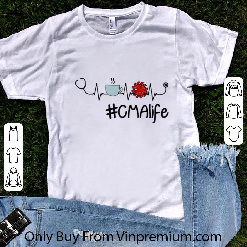 Official CMA Life Stethoscope Coffee Coronavirus Heartbeat shirt