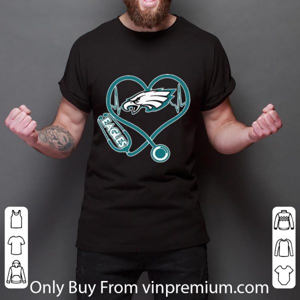 Hot Heartbeat Stethoscope Nurse Philadelphia Eagles shirt