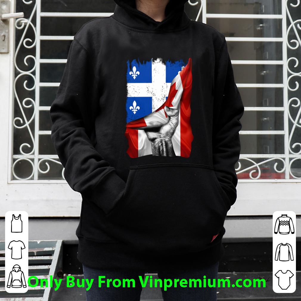 08c769e3 original quebec flag and canada flag shirt 4 - Original Quebec Flag And Canada Flag shirt