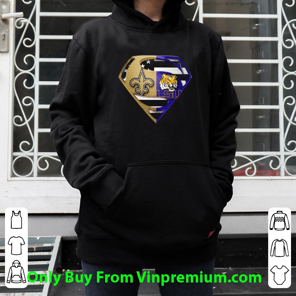 1dcffe3f top new orleans saints and lsu tigers inside superman shirt 4 - Top New Orleans Saints And Lsu Tigers Inside Superman shirt