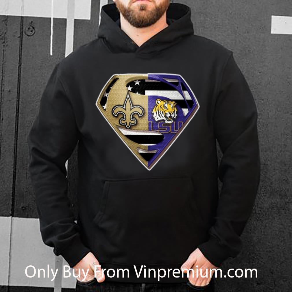 76b66318 nice superman saint new orleans and lsu tigers shirt 4 - Nice Superman Saint New Orleans And LSU Tigers shirt
