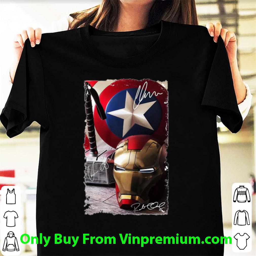 Nice Thor Captain America And Iron Man Signatures shirt