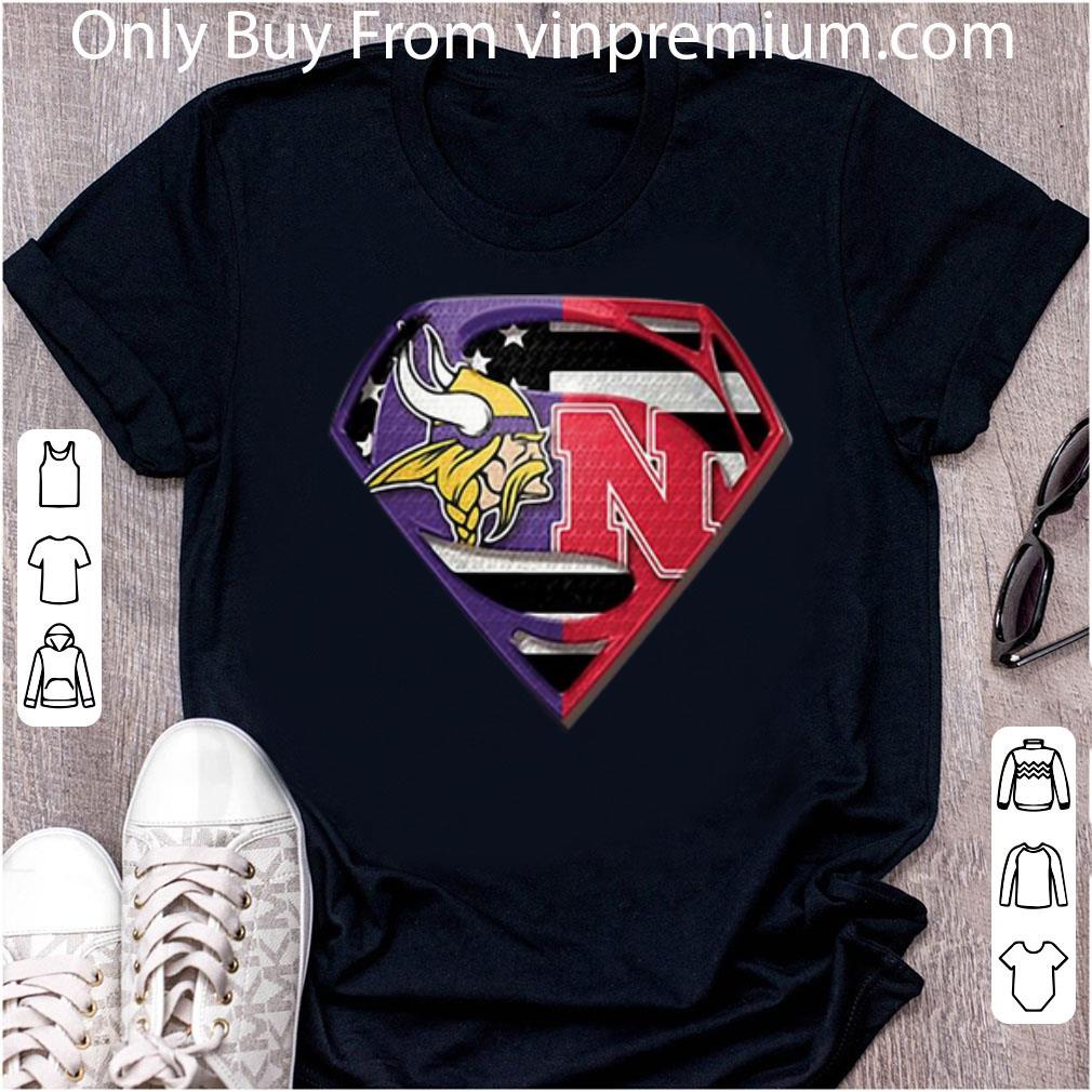 Premium Superman New Minnesota Vikings And Nebraska Cornhuskers shirt