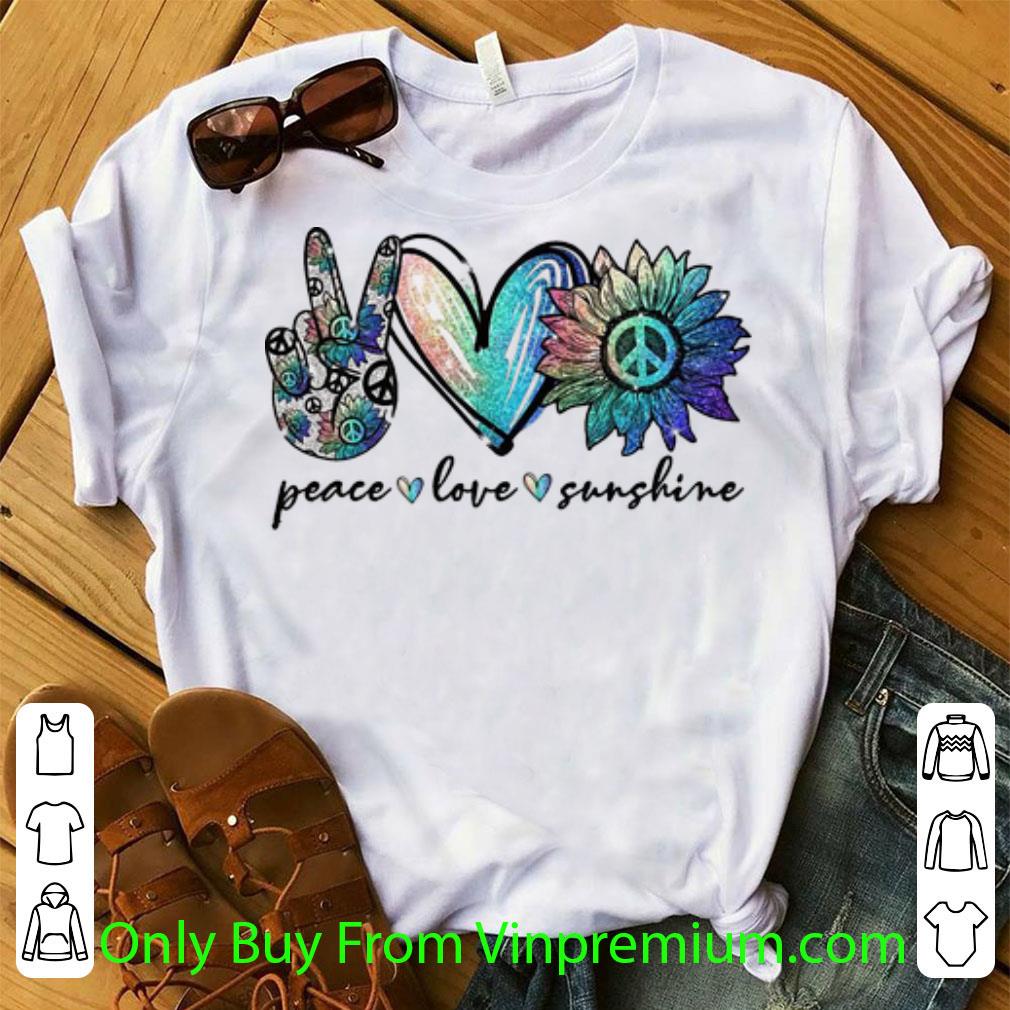 Great Peace Love Sunshine Hippie Sunflower shirt