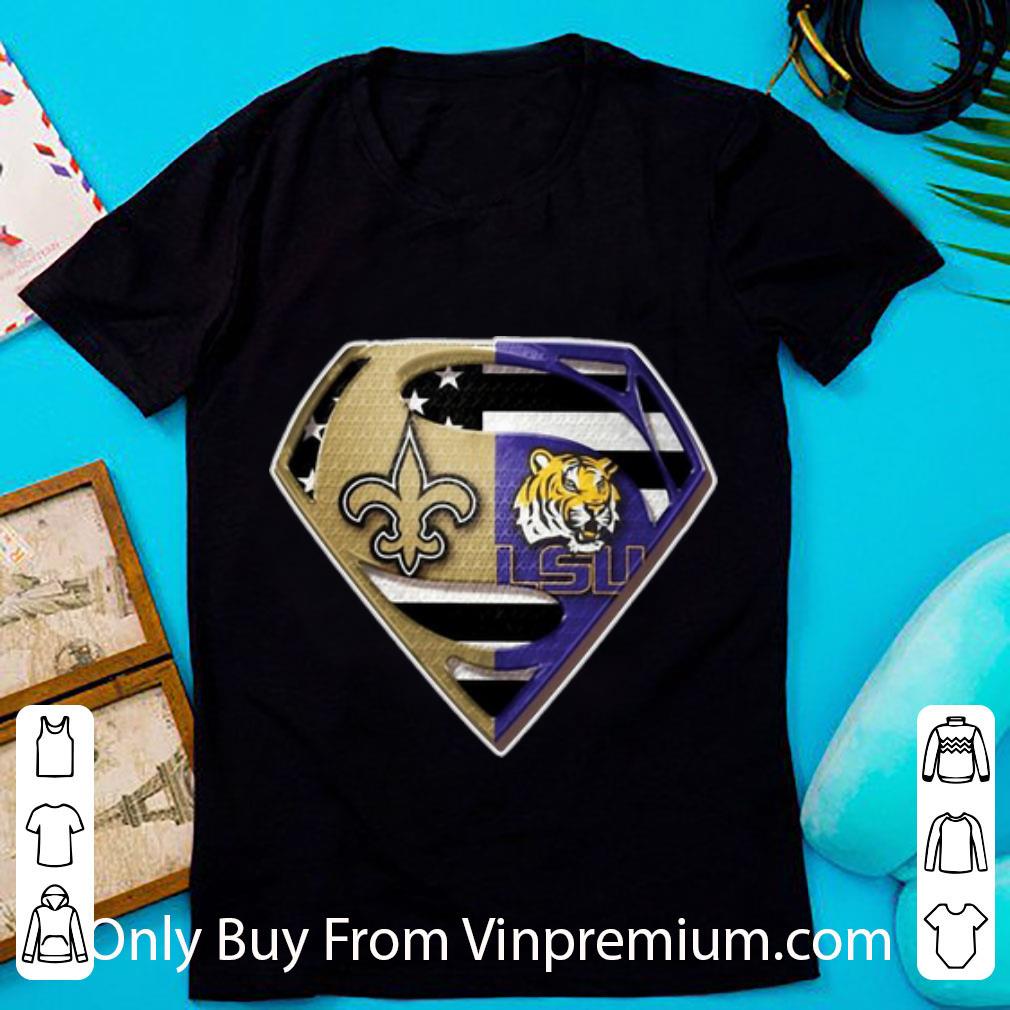 Nice Superman Saint New Orleans And LSU Tigers shirt