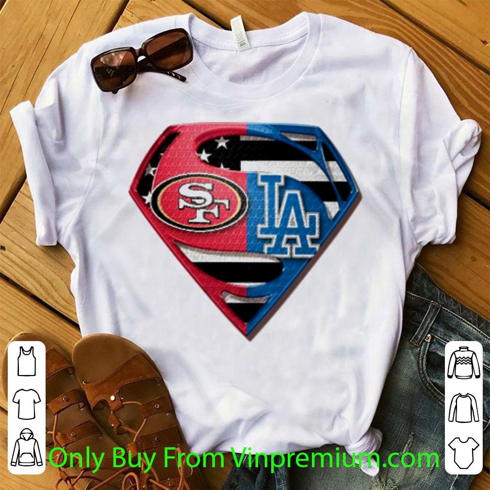 Awesome San Francisco 49ers And Los Angeles Dodgers Inside Superman shirt