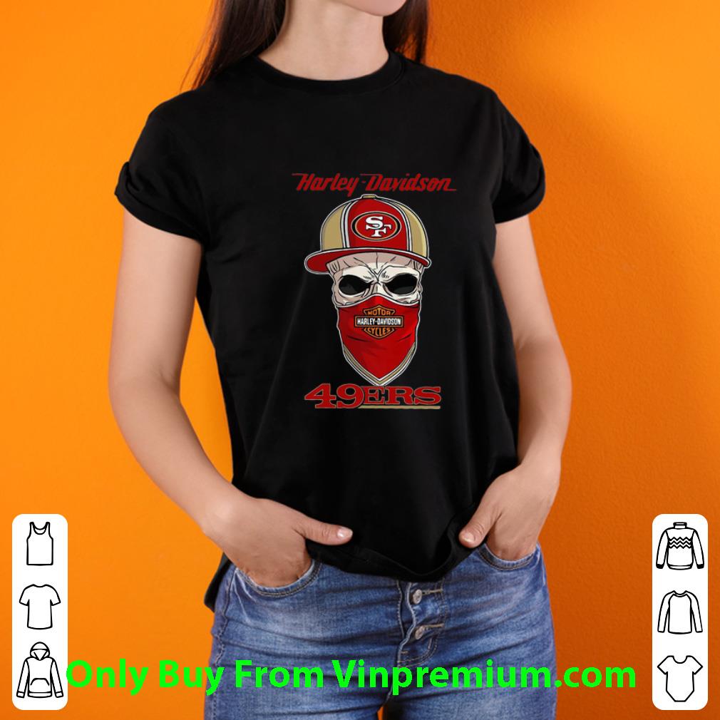 Nice Skull Mask Harley Davidson San Francisco 49ers shirt Nice Skull Mask Harley Davidson San Francisco 49ers shirt