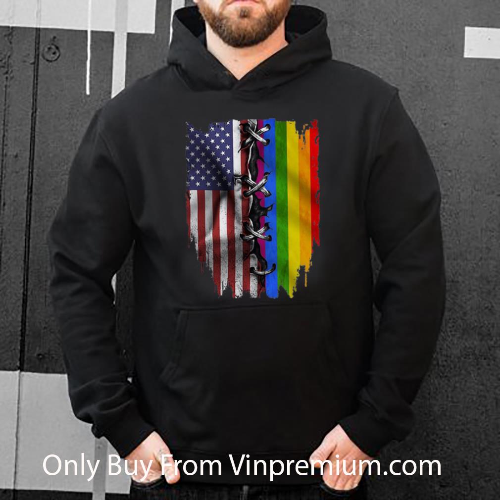 03e7b0dd premium american flag and lgbt pride flag shirt 4 - Premium American Flag And LGBT Pride Flag shirt