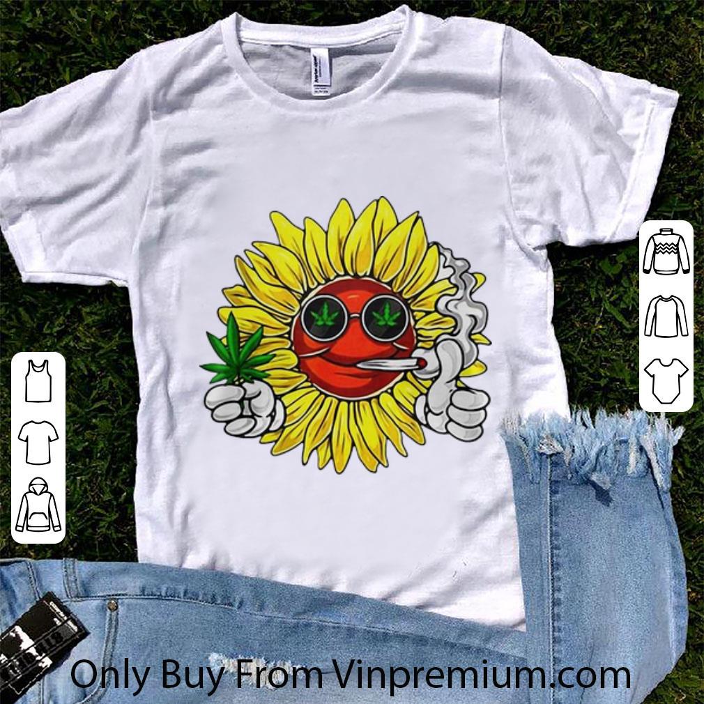 Nice Sunflower Smoking Weed Stoner Cannabis shirt