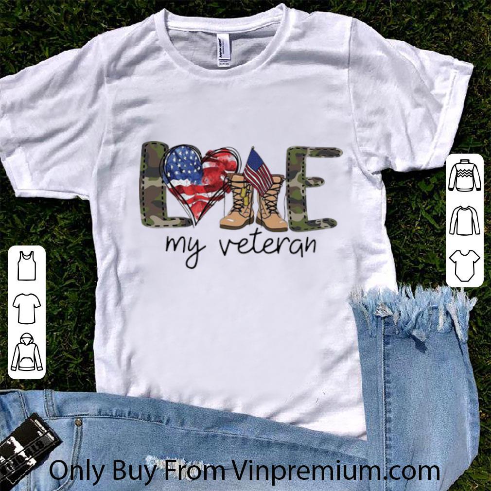 Great Love My Veteran Boots American Flag shirt