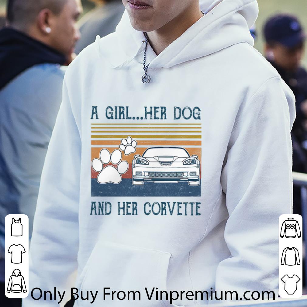65efe9b8 premium vintage a girl her dog and her corvette shirt 4 - Premium Vintage A Girl Her Dog And Her Corvette shirt