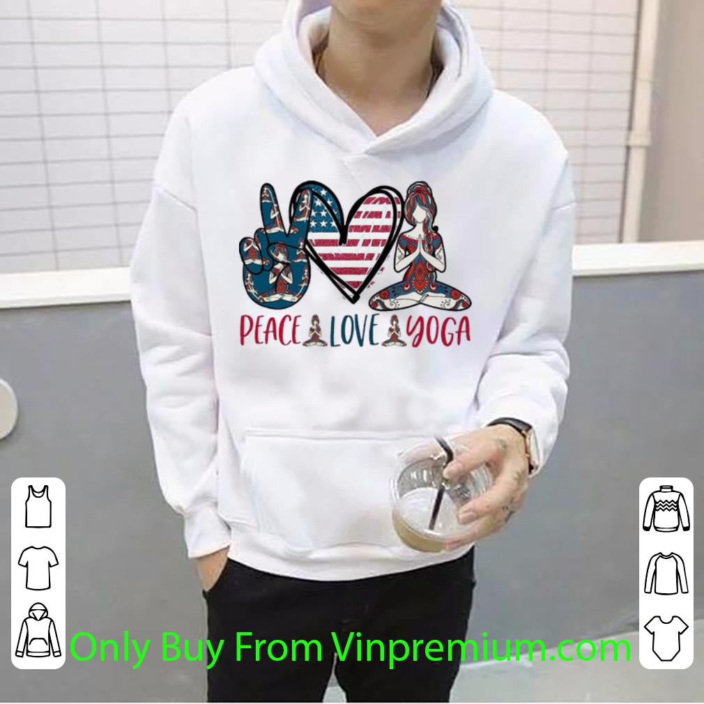 703d3265 original peace love yoga american flag shirt 4 - Original Peace Love Yoga American Flag shirt