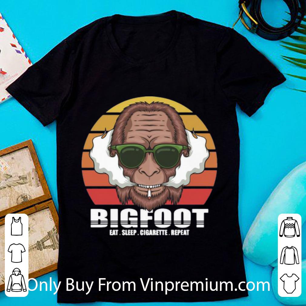 Awesome Vintage Bigfoot Eat Sleep Cigarette Repeat shirt