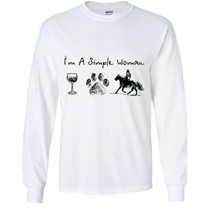 2b71ea06 awesome i m a simple woman love wine dogs and horse riding shirt 4 - Awesome I’m A Simple Woman Love Wine Dogs And Horse Riding shirt