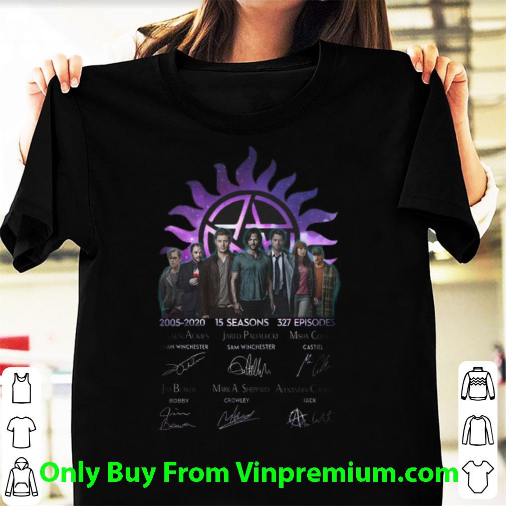 Awesome Supernatural 2005-2020 15 Seasons 327 Episodes Signatures shirt