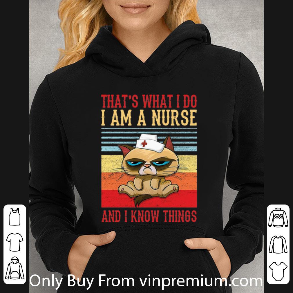 a2eefa96 top vintage grumpy cat that s what i do i am a nurse and i know things shirt 4 - Top Vintage Grumpy Cat That’s What I Do I Am A Nurse And I Know Things shirt
