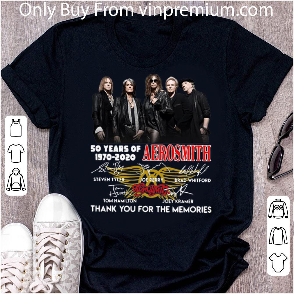 Premium 50 Years Of Aerosmith Thank You For The Memories Signatures shirt