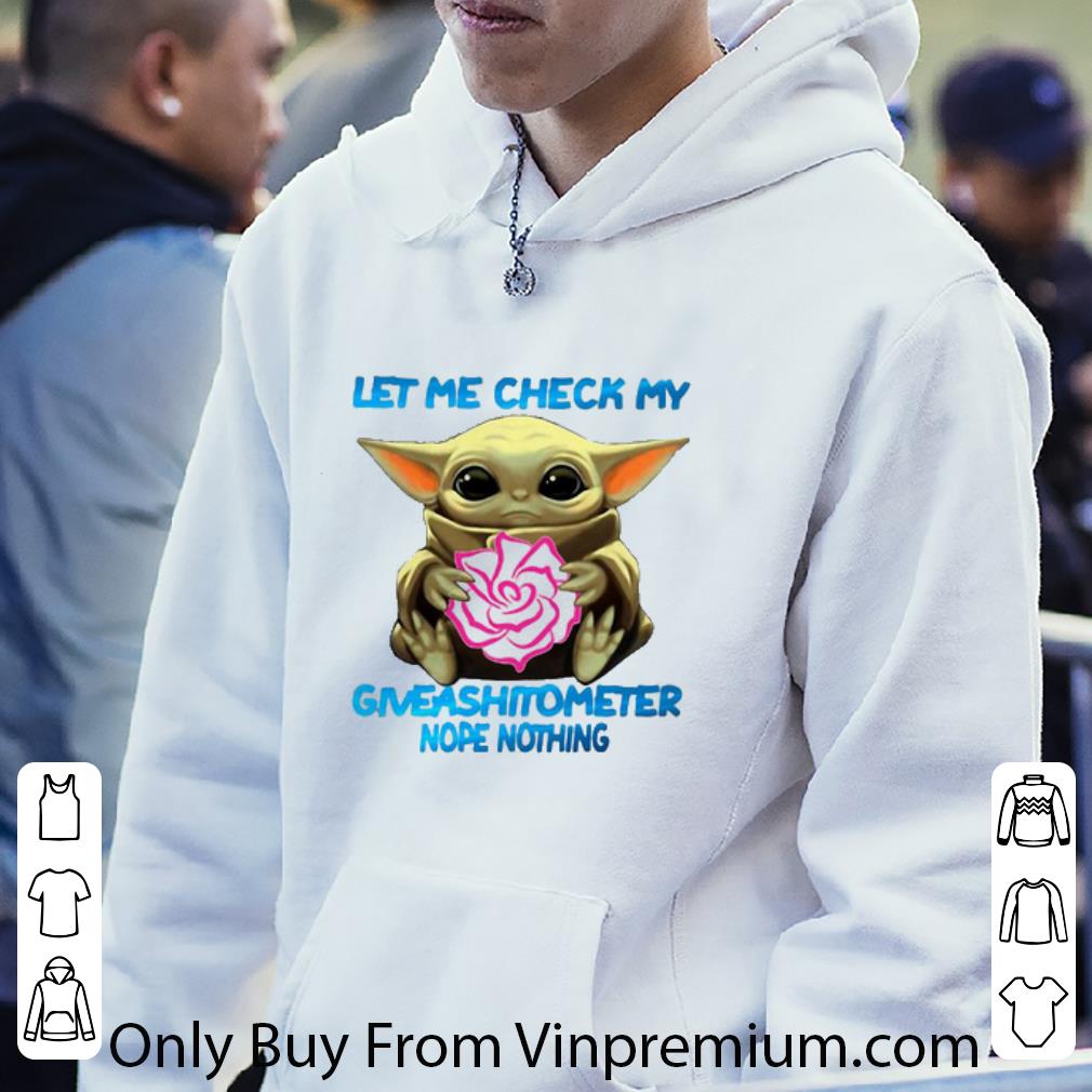 01cf8b9c hot star wars baby yoda hug mary kay let me check my giveashitometer nope nothing shirt 4 - Hot Star Wars Baby Yoda Hug Mary Kay Let Me Check My Giveashitometer Nope Nothing shirt