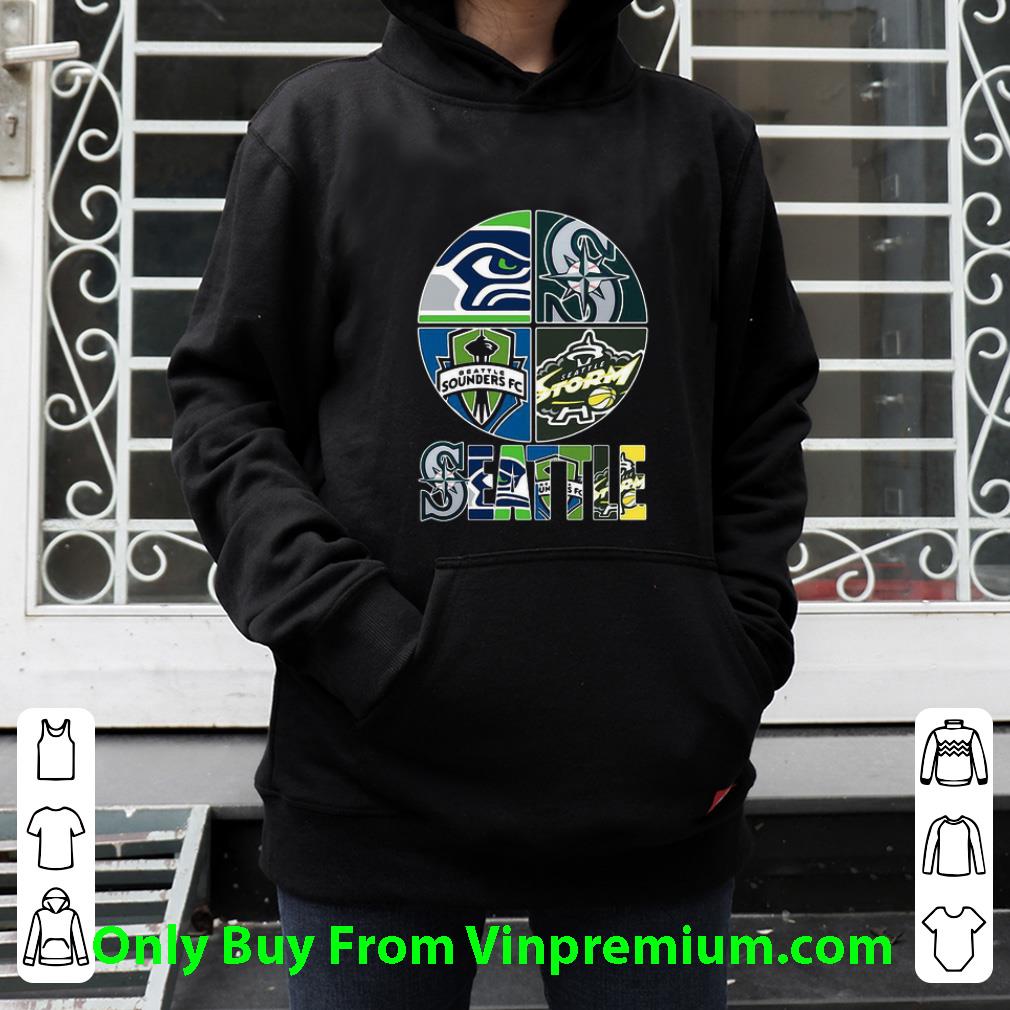 1a9bae3c great seattle seahawks mariners beattle sounders fc logo shirt 4 - Great Seattle Seahawks Mariners Beattle Sounders Fc Logo shirt