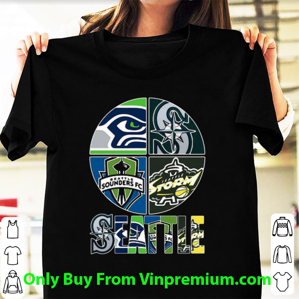 Great Seattle Seahawks Mariners Beattle Sounders Fc Logo shirt