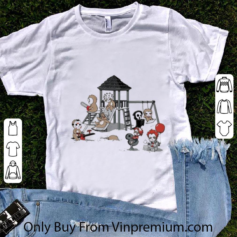 Awesome Sloth Horror Movie Character Happy Halloween shirt