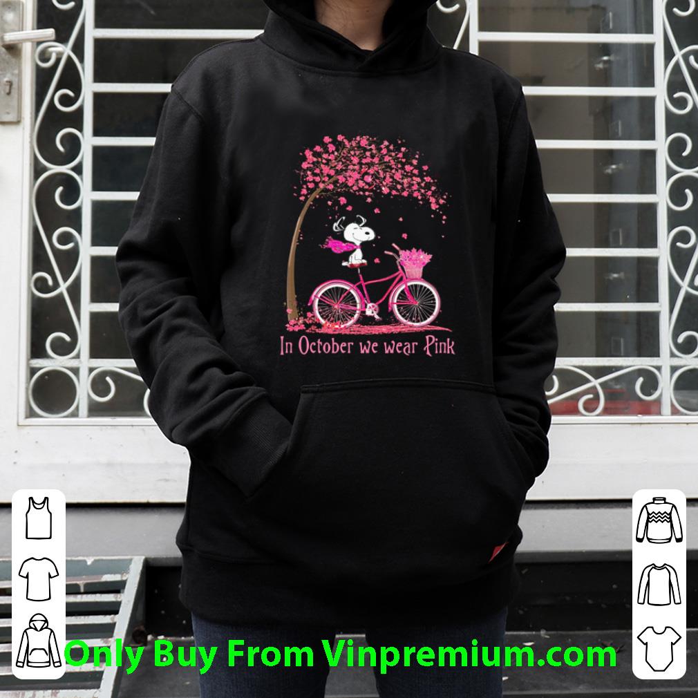 54486adb top snoopy sitting on bicycle pink in october we wear pink shirt 4 - Top Snoopy Sitting On Bicycle Pink In October We Wear Pink shirt