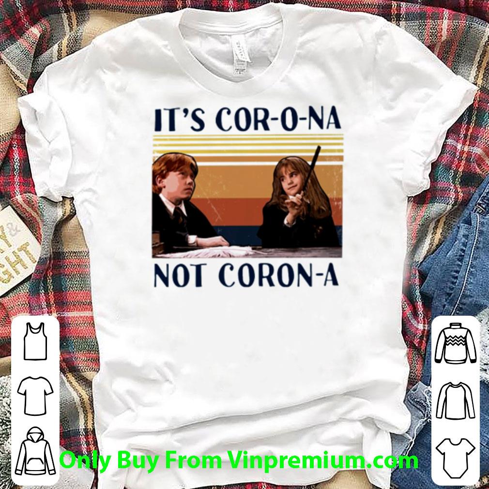 Nice Vintage Harry Potter Ron And Hermione It’s Cor-o-na Not Corona shirt