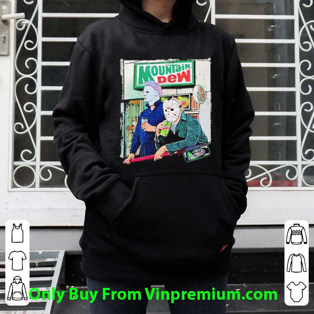Hot Halloween Jason Voorhees Michael Myers Mountain Dew shirt 7a83b99f hot halloween jason voorhees michael myers mountain dew shirt 4 - Hot Halloween Jason Voorhees Michael Myers Mountain Dew shirt