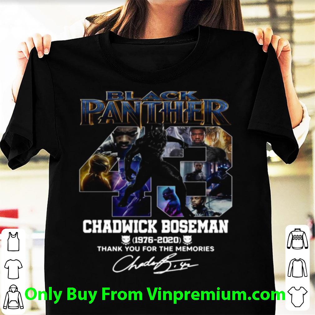 Great Black Panther Chadwick Boseman 43 Years 1976 2020 Thank You For The Memories Signature shirt