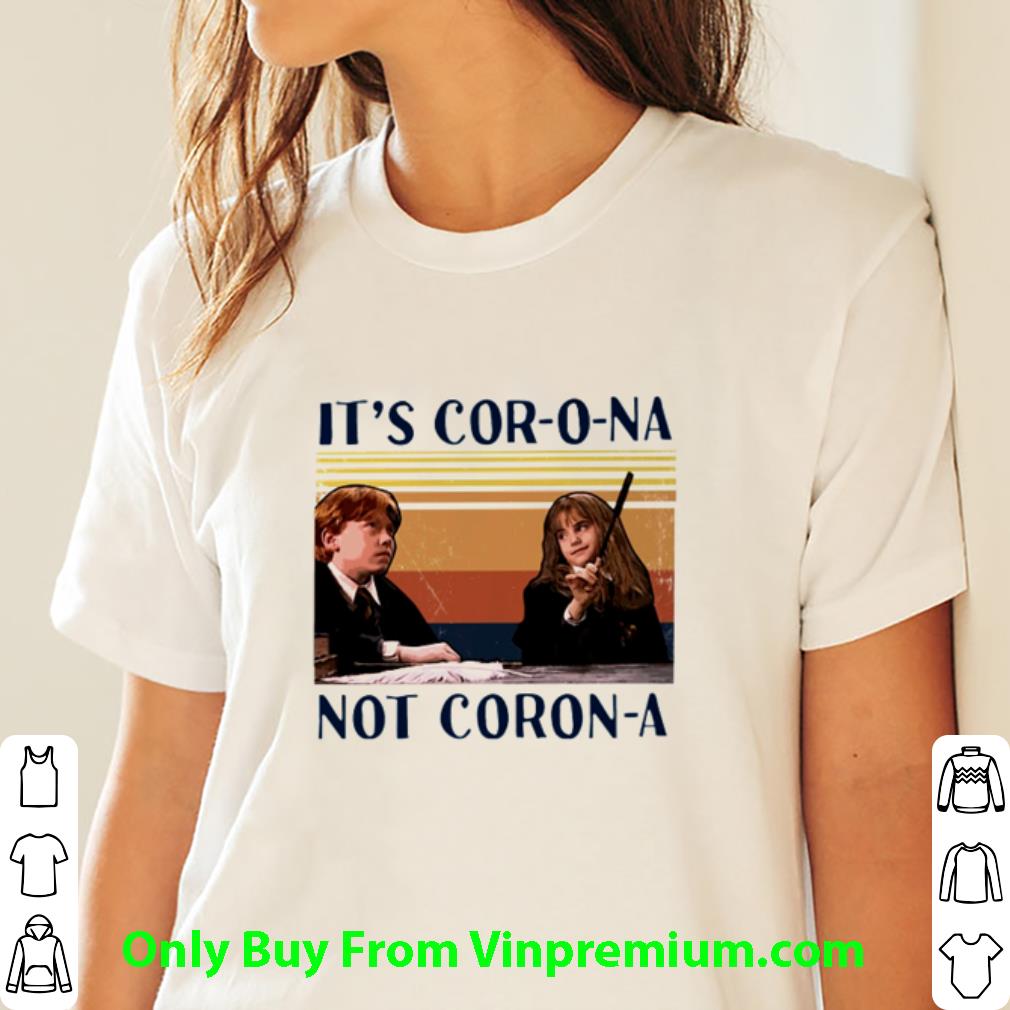 Nice Vintage Harry Potter Ron And Hermione It’s Cor-o-na Not Corona shirt