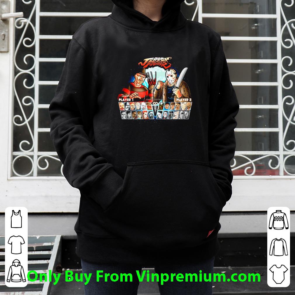 ecf968f0 official freddy krueger vs jason voorhees fighting terror fighter shirt 4 - Official Freddy Krueger Vs Jason Voorhees Fighting Terror Fighter shirt