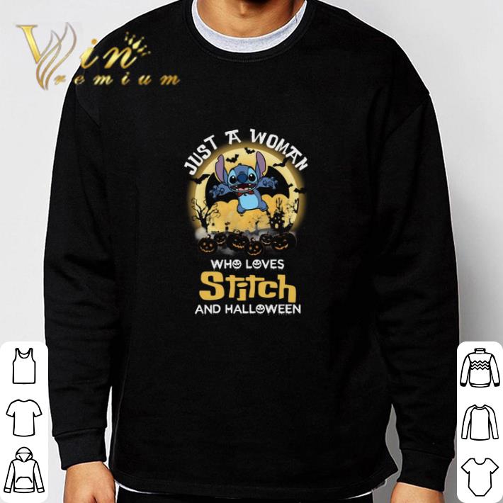 1f876ecd funny just a woman who loves stitch and halloween tshirt sweatshirt 4 - Funny Just A Woman Who Loves Stitch And Halloween tshirt sweatshirt