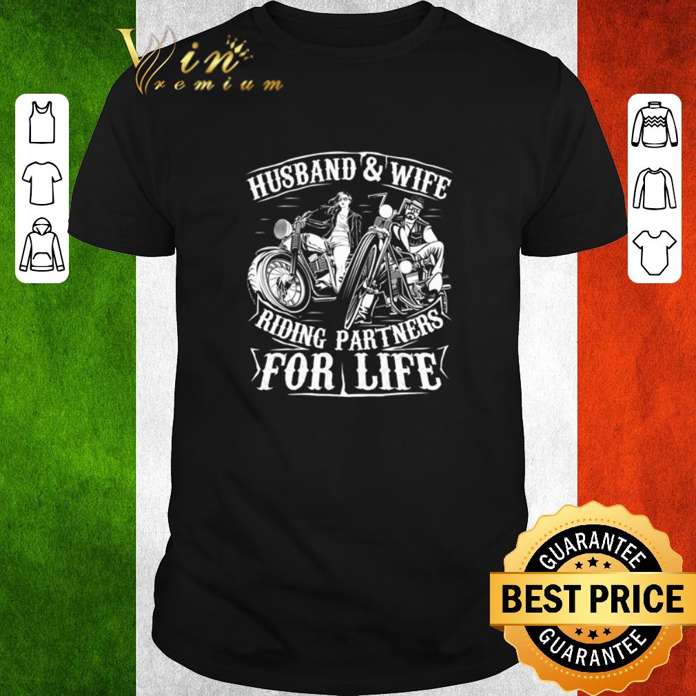 Nice Motorbike husband and wife riding partners for life shirt