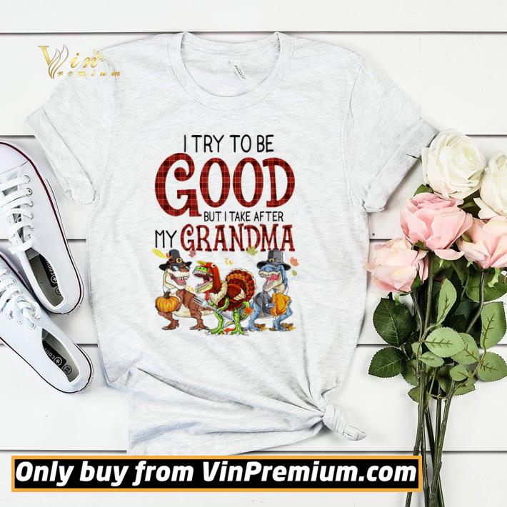 488e7a59 funny dinosaur i try to be good but i take after my grandma halloween thanksgiving christmas shirt sweater 4 - Funny Dinosaur I try to be good but I take after my Grandma Halloween Thanksgiving Christmas shirt sweater