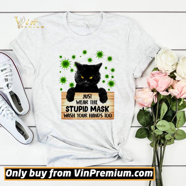 4eba6b65 black cat covid 19 just wear the stupid mask wash your hands too shirt sweater 4 - Black cat covid 19 just wear the stupid mask wash your hands too shirt sweater