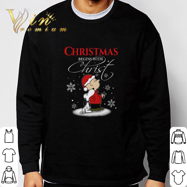 534be9c8 funny snoopy and charlie brown christmas begins with christ tshirt sweatshirt 4 - Funny Snoopy And Charlie Brown Christmas Begins With Christ tshirt sweatshirt