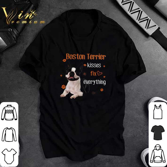 Premium Boston Terrier Kisses Fix Everything tshirt