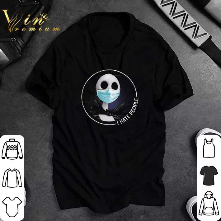 Official Jack Skellington Face Mask I Hate People tshirt