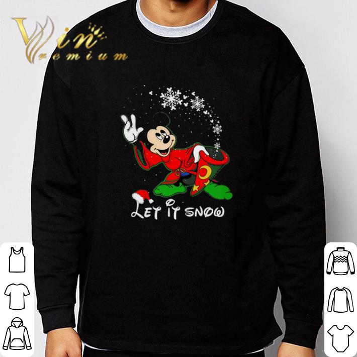 e7bd89e7 official mickey mouse let it snow happy merry christmas tshirt 4 - Official Mickey Mouse Let It Snow Happy Merry Christmas tshirt