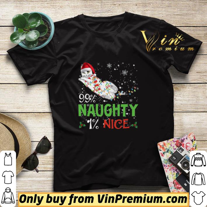 14f8ef24 cat santa light christmas 99 naughty 1 nice shirt sweater 4 - Cat Santa Light Christmas 99% Naughty 1% Nice shirt sweater